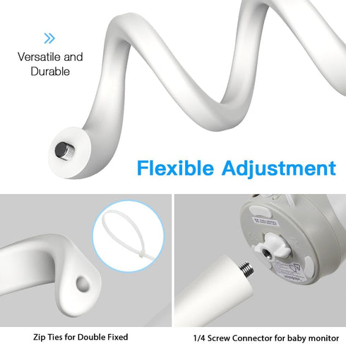 Flexible Twist Mount Compatible with HelloBaby HB6550/HB65/HB6550 pro/HB66/HB248 Baby Monitor - Goosenecks 360°, Multiple Baby Monitor Holder/Stan...
