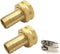 2Pcs Female Brass Garden Hose Thread Garden Water Hose Repair Fitting Connector with Stainless Clamp,1/2" Barb...
