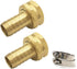 2Pcs Female Brass Garden Hose Thread Garden Water Hose Repair Fitting Connector with Stainless Clamp,1/2" Barb...