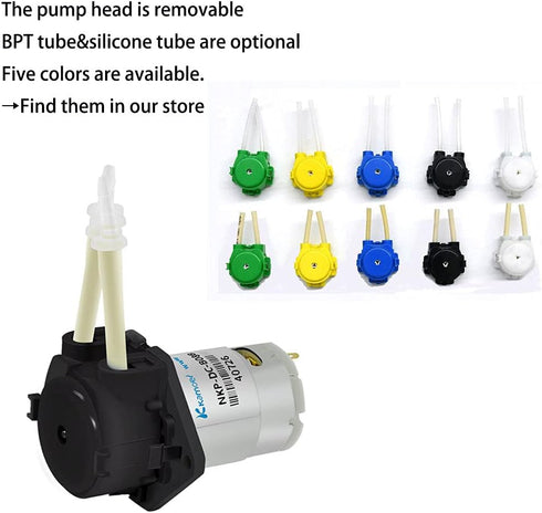 Peristaltic pump 12V DC Kamoer long service life liquid dosing pump for aquarium DIY lab analytical 2mm ID x 4mm OD with BPT tube...
