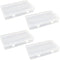 4 Pack Rectangular Clear Plastic Storage Containers Box with Hinged Lid for Beads and Other Small Craft Items (6.1 x 3.3 x 1.18 inch)...