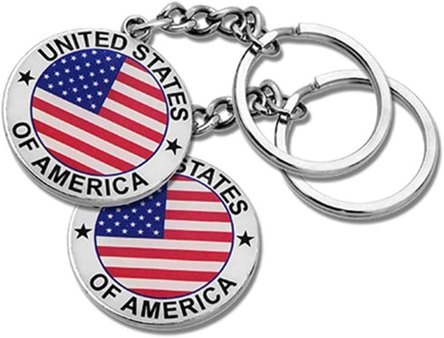 12pcs NYC US United States of America Keychain Metal Key Ring Star Stripe US Flag Souvenir Patriotic Christmas Gift...