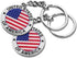 12pcs NYC US United States of America Keychain Metal Key Ring Star Stripe US Flag Souvenir Patriotic Christmas Gift...