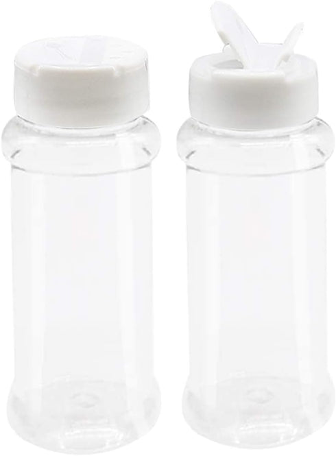 Set of 12Pcs Empty Plastic Spice Jars, 3.3 Fluid Ounces/100ml Spice Containers for Storing BBQ Seasoning Salt Pepper,Glitter Shakers Bottles (Whit...