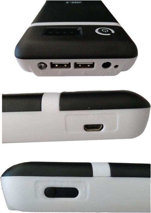 18650 Mobile Battery Box with LED Light and Battery Indicator,Dual USB and DC Outputs for iPhone and Android Phones......