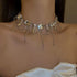 Jeairts Rhinestone Necklace Silver Crystal Choker Glitter Tassel Prom Necklace Full Crystal Necklaces Jewelry for Women and Girls...