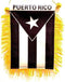 Puerto Rico Black & White Window Hanging Flag - Rear view Mirror & Double Sided - Fringed Puerto Rican Mini Banner with Suction Cup...