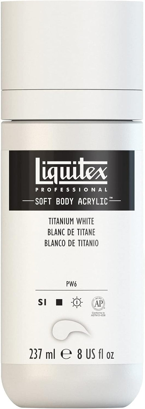 Liquitex Professional Soft Body Acrylic Paint, 237ml (8-oz) Bottle, Titanium White...