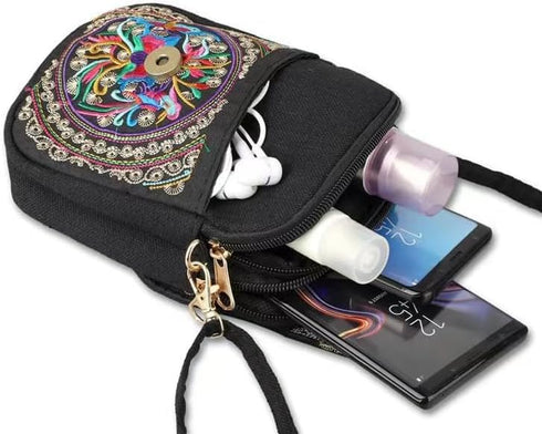 Vintage Embroidered Cell Phone-Purse -Small Crossbody Bag Coin Wallet,Women Mini Ethnic Travel Shoulder Bags Handbag Pouch...