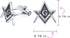 Shield Round Freemasons Compass Symbol Masonic Cuff Links For Men Blue Black Enamel Two Tone Silver Or Gold Tone Stainless Steel Hinge Bullet Back...