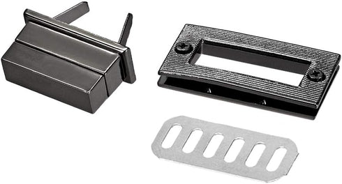 uxcell 3 Sets Rectangular Purses Twist Lock 44mm X 22mm Clutches Closures for DIY Bag Making - Black...