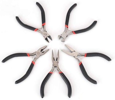 FLZOSPER Mini End Cutting Pliers?4.5-inch CR-V Multifunction Precision Wire Flush Cutting Pliers Stripper Hand Jewellery Making Tool Beading Side ...