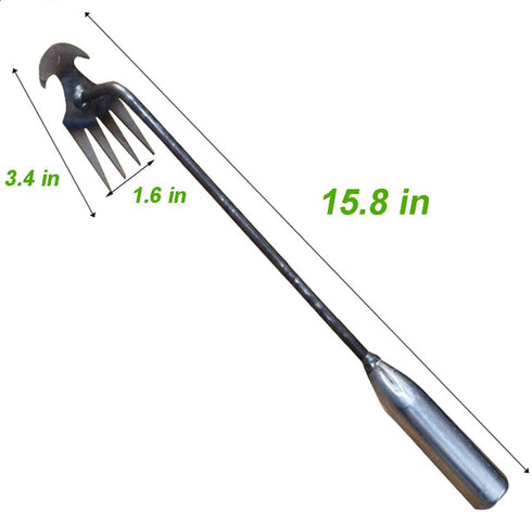 New Weeding Artifact Uprooting Weeding Tool, 16 Inch Premium Steel Weed Puller 4 Teeth Dual Purpose Hand Weeder Tool, Weeding Pulling Tool for Gar...