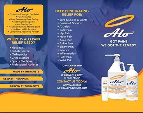 ALO Pain Relief Cream Therapy (4 oz) for Arthritis, Back Pain, Sciatica, Plantar Fasciitis, Tennis Elbow, Sore Muscles & Joints Inflammation - Wor...