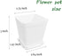 OJYUDD 3inch White Square Plastic Pots with Saucer, Drainage Hole, 24 Pcs, for Flower/Plant, Home,Company,Office and Garden(White)...