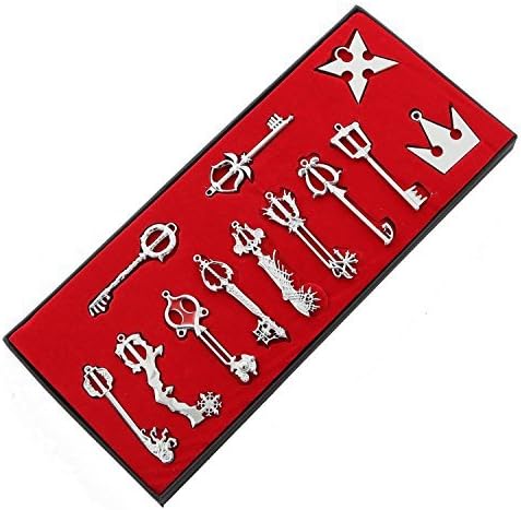 XCOSER Kingdom Hearts Keyblade Sora Weapon Keychain Pendant for Collection, mens, Silver 12pcs...