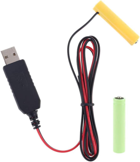 LR03 AAA Battery Eliminator 2M USB Power Supply Cable Replace 1 to 4pcs AAA Battery (3V)...