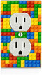 Colorful Bricks Design Print Image Electrical Outlet Plate...