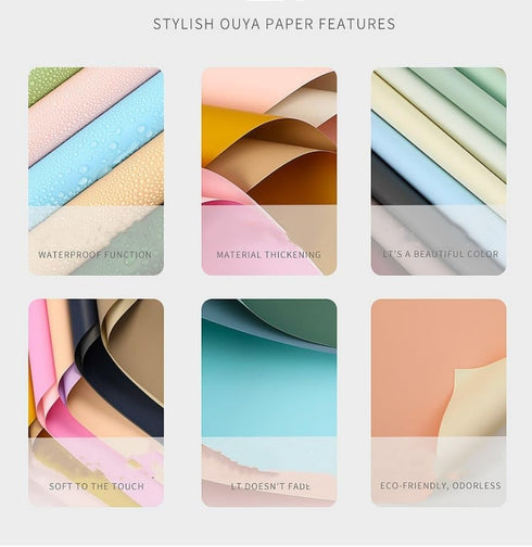 DODXIAOBEUL 20 Sheets Double Color Waterproof Flower Wrapping Paper, Florist Bouquet Paper DIY Crafts,Thick and Double-Sided Wrapping Paper Gift P...