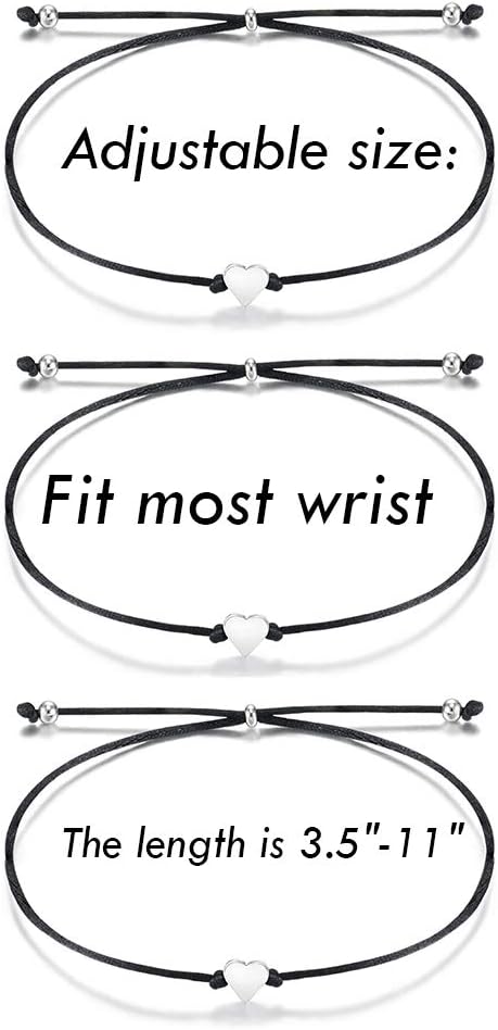 PPJew Pinky Promise Bracelet Set Long Distance Matching Friendship Handmade Bff for Graduation Gifts Couple Sisters 3PCS...