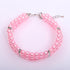 3 Rows Dog Cat Pearls Necklace Collar with Bling Accessories Pet Puppy Jewelry for Female Dogs Cats Small Medium (Pink, Medium)...