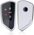 Key Fob Cover Fit for Volkswagen VW MK8 Golf/GTI Skoda Octavia Soft TPU Remote Holder Skin Protector Jacket Keyless Entry Sleeve Accessories (Silv...