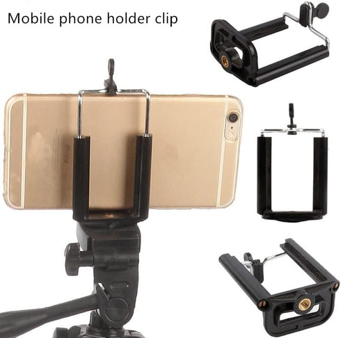 3 Pack Monopod Head Mobile Phone Holder Universal U-Shaped Clip Bracket with 1/4"-20 Screw Hole Mount Stand Adapter for Tripod for Smartphone iPho...