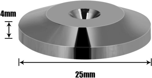 8 Pcs 25 x 4mm Universal Copper Speaker Spikes Pads Speaker Shock Base Pad Isolation Stand Feet Cone Base Mats Floor Disc(Black)...