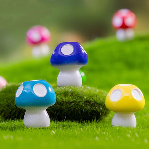 MAOMIA Miniature Mushroom Figurines 32 Pcs Fairy Garden Accessories Mushroom Cake Toppers Micro Landscape Garden Decoration Plant Flower Pots Orna...