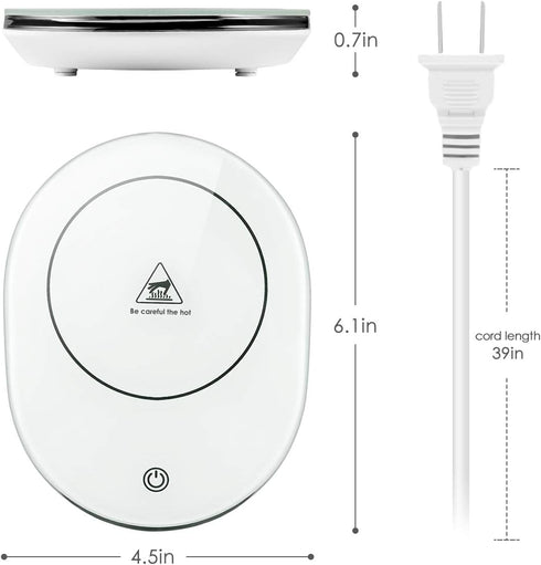Coffee Cup Warmer for Coffee and Tea, Coffee Mug Warmer for Desk, Home, Office, Coffee Cup Warmer for Milk Coffee and Tea, White...