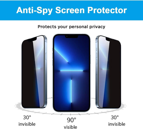 Privacy Screen Protector for iPhone 13 Pro Max/iPhone 14 Plus, Anti-Spy Private Tempered Glass, Anti-peep Full Coverage Screen Cover Compatible wi...