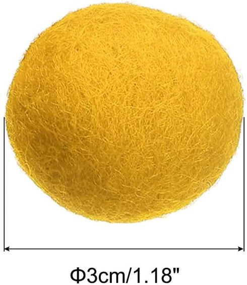 PATIKIL Wool Felt Balls Beads Wool Felting Pom 3cm 30mm Light Yellow for Home Crafts Handcrafts Project DIY Pack of 10...