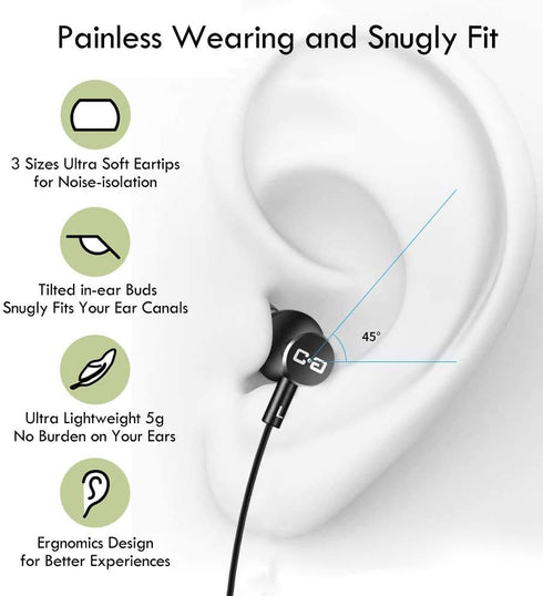 USB Earbuds with USB-A to C Adapter, USB-C + USB-A Earbuds Headphones Compatible with Samsung Smartphones, Laptop PC, Mac, Advanced DAC Sound Card...
