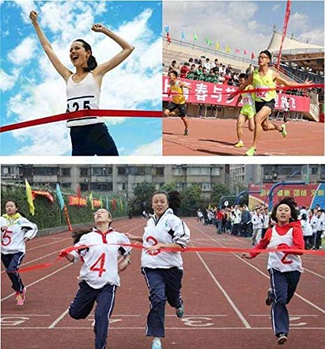 Athletics Sprint Belt,Double Face Satin Ribbon,18m Red Ribbon Nylon Sprint Race Finish Line, Rushing SprintingRope for School Sports Meeting, Wedd...