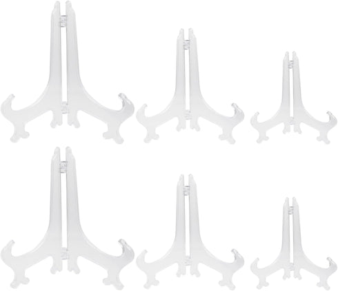 6PCS Acrylic Display Stand Plastic Plate Stands Holders Clear Acrylic Easels for Displaying Various Decorations...