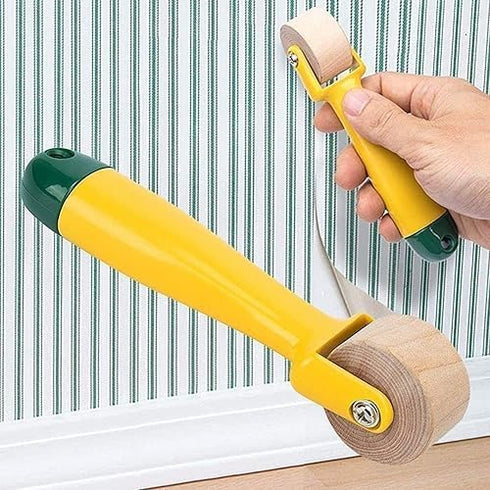 1Pc Yellow Mini Quilting Press Roll, Seam Roller Wallpaper Roller Pressing Wheel,Sewing Pressing Wheel,Seam Roller Sewing Notion Handmade Toolwood...