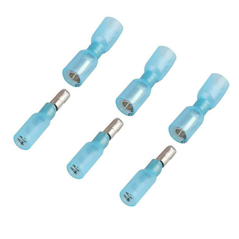 100PCS Heat Shrink Bullet Connectors, Heat Shrink Female & Male Connectors Bullet Terminals, Insulated Waterproof Marine Crimp Automotive Connecto...