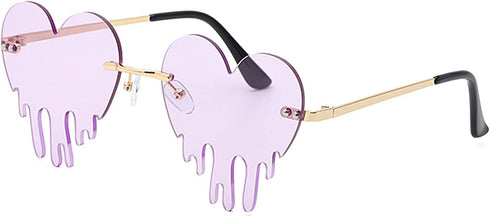 BOJOD Dripping Heart Shaped Sunglasses for Women Heart Glasses Trendy Sunglasses for Party...