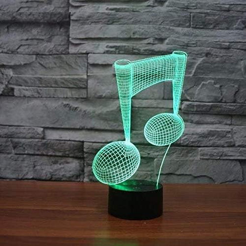 3D Music Note Night Light Remote Control Power Touch Table Desk Optical Illusion Lamps 16 Color Changing Lights Home Decoration Xmas Birthday Gift...