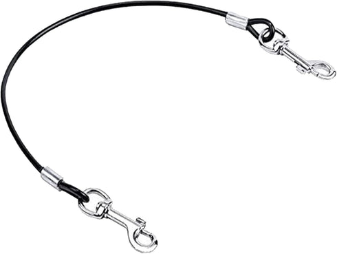 Dog Tether for Car Pet Dog Car Seat Belt Restraint Chew Proof Safety Tether Cable with Double Hook Stainless Steel Coated Pet Vehicle Leash and Ha...