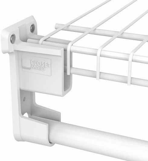 ClosetMaid 6609 SuperSlide Shelf and Hanging Bar Wall Bracket, White, Pack of 1...