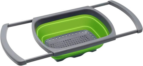 Qimh Colander collapsible, Colander Strainer Over The Sink Vegetable Fruit Strainer Basket (6 Quart) with Extendable Handles, New Kitchen Essentia...