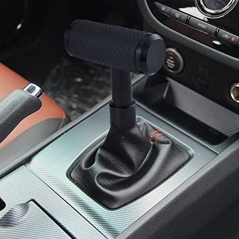T Shifter Knob Leather Shift Knob Gear Shift Stick Head for Most Manual Automatic Vehicles (Black)...