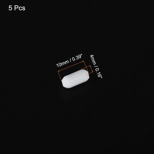 MECCANIXITY Magnetic Stirrer Mixer Stir Bar Rod 10mm(0.39") x4mm Cylinder Shape PTFE Coating Magnet White for Laboratory 5Pcs...