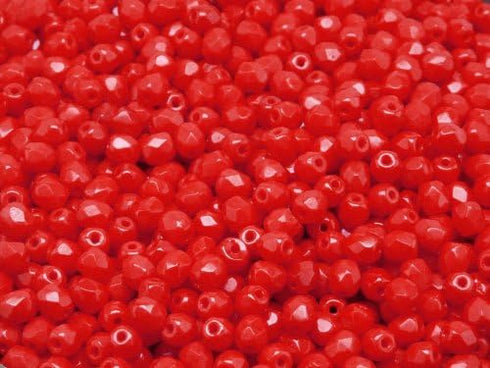 SCARA 600 pcs Czech Glass Beads 0.16 inch (4mm), Bracelet Making Kit, Beads for Bracelets, Bead Kit, Beads for Jewelry Making, Opaque Coral Red...