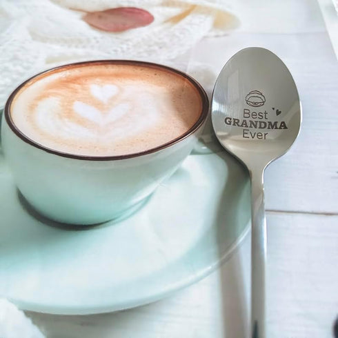 Gifts for Grandma from Granddaughter Grandson Best Grandma Ever Spoon for Grandma Grandmother Christmas Mothers Day Gift for Grandma Granny Coffee...