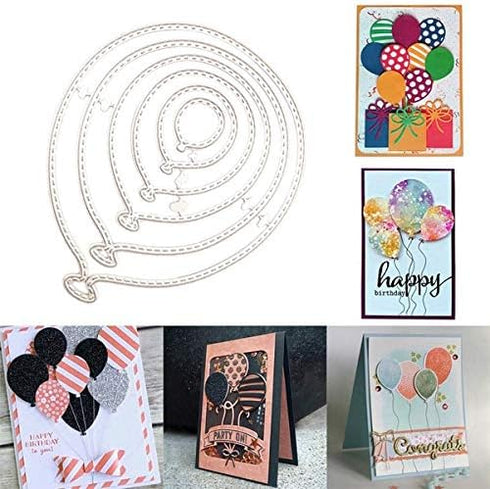 beautyshoppingstore Die Cuts,Balloons Party Festival Invitation Card Cutting Dies Cut Stencils for DIY Scrapbooking Album Decorative Embossing Pap...