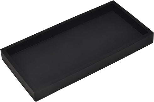 DNC Bathroom Counter Tray, 7.9" Silicone Vanity Tray, Kitchen Sink Soap Tray for Dish Holder Dispenser Countertop Toilet Tank Desk Organizer Black...