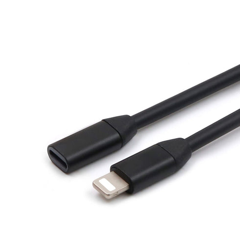 Black Lightning Extension Cable with 3.3 Feet/1 Meter Long,Male to Female Extender Dock Cable Adapter Pass Audio Video Music Data and Power Charge...
