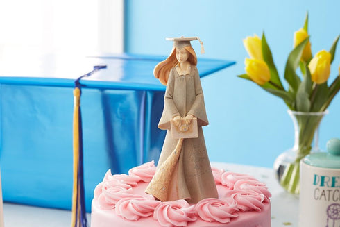 Foundations Graduation Girl Stone Resin Figurine, 7.68”...